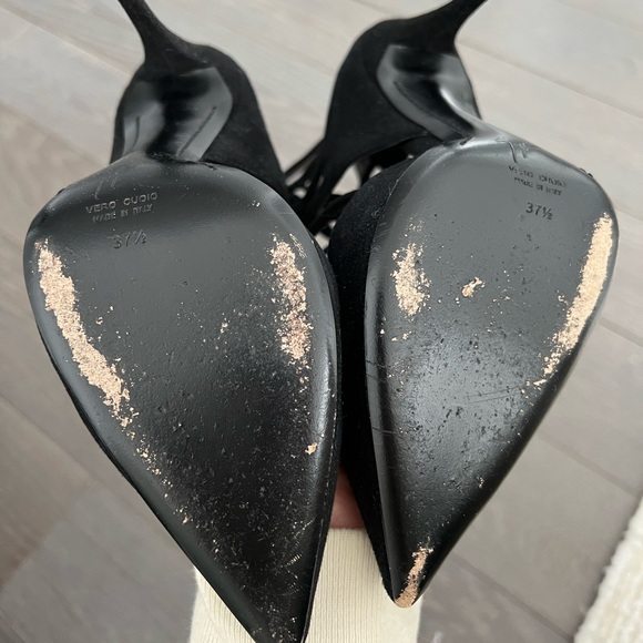 Giuseppe Zanotti Suede Pointed Toe Lace-up Pumps - Picture 5 of 6